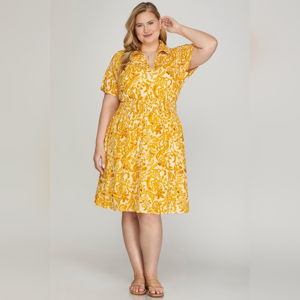 She and Sky Yellow Floral Dress